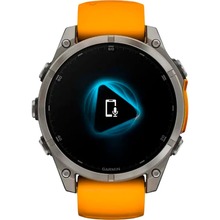 Смарт-годинник GARMIN Fenix 8 Amoled 47mm Sapphire Titanium with Spark Orange/Graphite Silicone Band (010-02904-11)