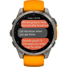 Смарт-годинник GARMIN Fenix 8 Amoled 47mm Sapphire Titanium with Spark Orange/Graphite Silicone Band (010-02904-11)