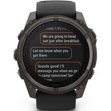 Смарт-годинник GARMIN Fenix 8 Solar 51mm Sapphire Carbon Grey DLC Titanium (010-02907-11)