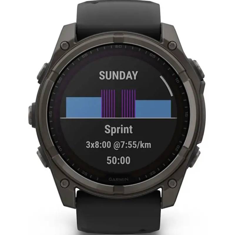 Фото Смарт-годинник GARMIN Fenix 8 Solar 51mm Sapphire Carbon Grey DLC Titanium (010-02907-11)