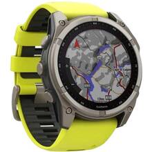 Смарт-годинник GARMIN Fenix 8 Solar 51mm Sapph Titan Yellow&Graph Sil Band (010-02907-21)