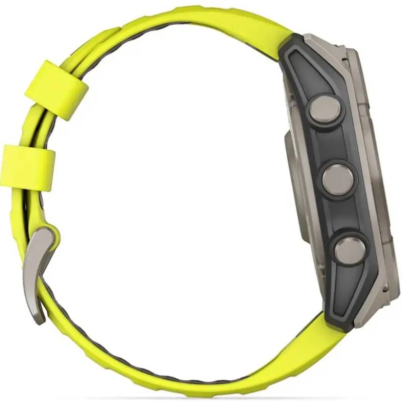 В Україні Смарт-годинник GARMIN Fenix 8 Solar 51mm Sapph Titan Yellow&Graph Sil Band (010-02907-21)