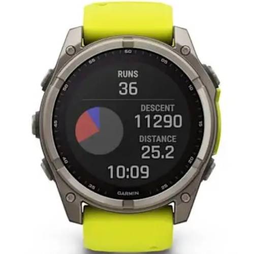 Покупка Смарт-годинник GARMIN Fenix 8 Solar 51mm Sapph Titan Yellow&Graph Sil Band (010-02907-21)