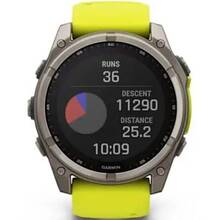 Смарт-годинник GARMIN Fenix 8 Solar 51mm Sapph Titan Yellow&Graph Sil Band (010-02907-21)