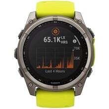 Смарт-годинник GARMIN Fenix 8 Solar 51mm Sapph Titan Yellow&Graph Sil Band (010-02907-21)