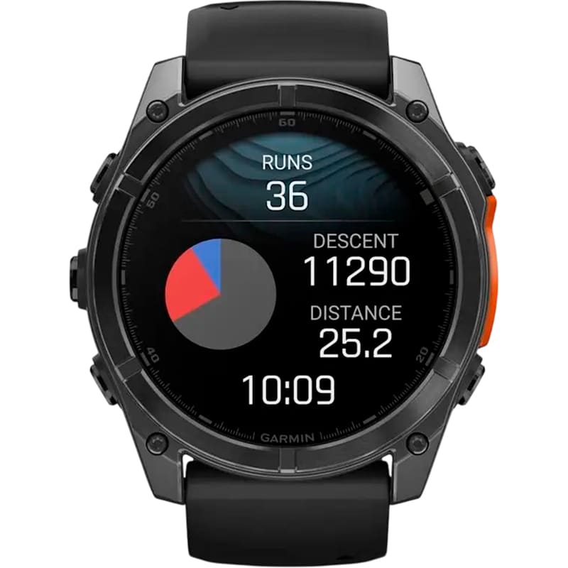 Зовнішній вигляд Смарт-годинник GARMIN Fenix 8 Amoled 51mm Slate Grey with Black Silicone Band (010-02905-00)