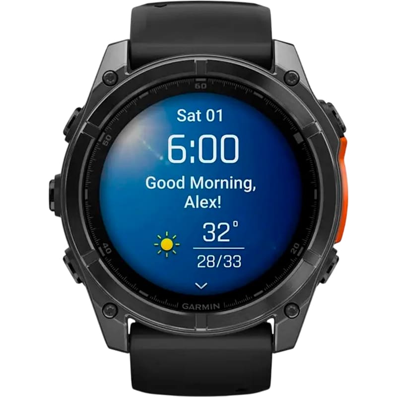 В Україні Смарт-годинник GARMIN Fenix 8 Amoled 51mm Slate Grey with Black Silicone Band (010-02905-00)