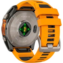 Смарт-годинник GARMIN Fenix 8 Amoled 51mm Sapphire Titanium with Spark Orange/Graphite Silicone Band (010-02905-11)