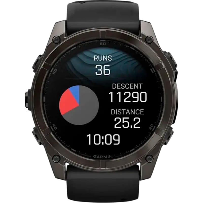 Покупка Смарт-годинник GARMIN Fenix 8 Amoled 51mm Sapphire Carbon Grey DLC with Black/Pebble Grey Silicone Band (010-02905-21)