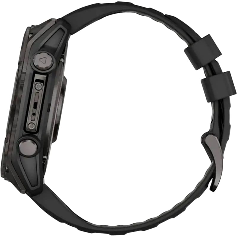 У Фокстрот Смарт-годинник GARMIN Fenix 8 Amoled 51mm Sapphire Carbon Grey DLC with Black/Pebble Grey Silicone Band (010-02905-21)