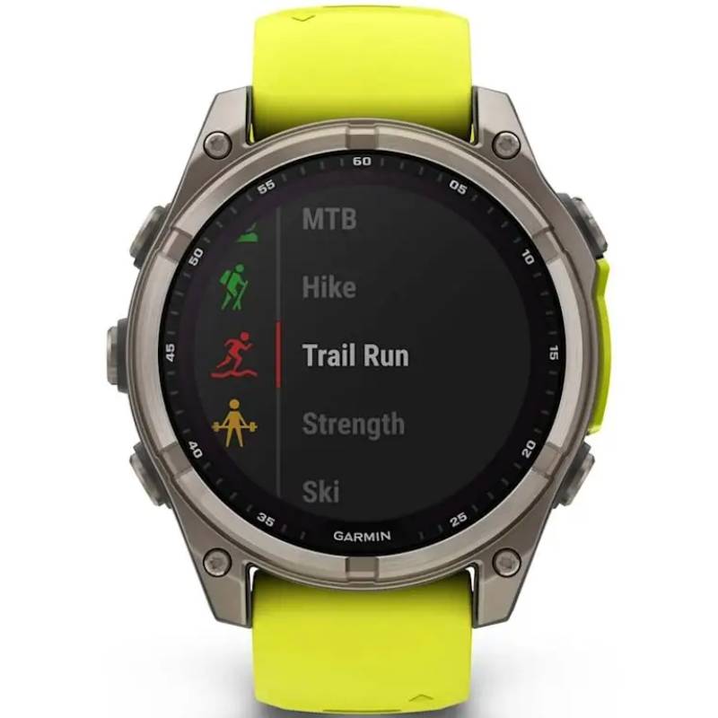 Покупка Смарт-годинник GARMIN Fenix 8 Solar 47mm Sapph Titan Yellow&Graph Sil Band (010-02906-21)