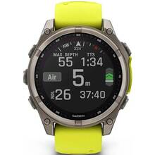 Смарт-годинник GARMIN Fenix 8 Solar 47mm Sapph Titan Yellow&Graph Sil Band (010-02906-21)