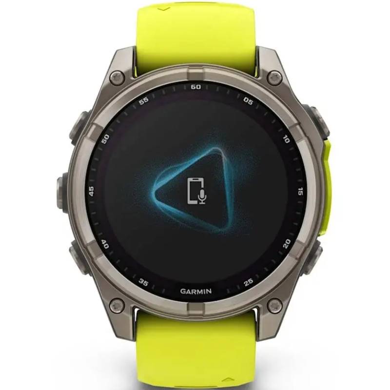 Зовнішній вигляд Смарт-годинник GARMIN Fenix 8 Solar 47mm Sapph Titan Yellow&Graph Sil Band (010-02906-21)