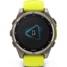 Смарт-годинник GARMIN Fenix 8 Solar 47mm Sapph Titan Yellow&Graph Sil Band (010-02906-21)