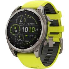 Смарт-годинник GARMIN Fenix 8 Solar 47mm Sapph Titan Yellow&Graph Sil Band (010-02906-21)