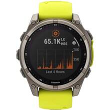 Смарт-годинник GARMIN Fenix 8 Solar 47mm Sapph Titan Yellow&Graph Sil Band (010-02906-21)