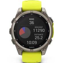 Смарт-годинник GARMIN Fenix 8 Solar 47mm Sapph Titan Yellow&Graph Sil Band (010-02906-21)