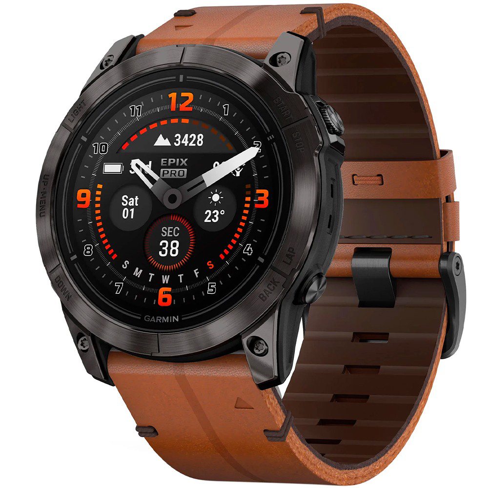 Смарт-годинник GARMIN Epix Pro Gen 2 Sapphire Edition 51 мм Carbon Grey DLC Titan Chestnut Leather Band (010-02804-30) Функціональність для дорослих