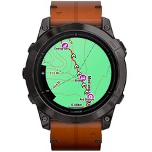 Смарт-годинник GARMIN Epix Pro Gen 2 Sapphire Edition 51 мм Carbon Grey DLC Titan Chestnut Leather Band (010-02804-30)