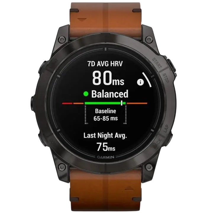 Зовнішній вигляд Смарт-годинник GARMIN Epix Pro Gen 2 Sapphire Edition 51 мм Carbon Grey DLC Titan Chestnut Leather Band (010-02804-30)