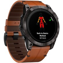 Смарт-годинник GARMIN Epix Pro Gen 2 Sapphire Edition 51 мм Carbon Grey DLC Titan Chestnut Leather Band (010-02804-30)