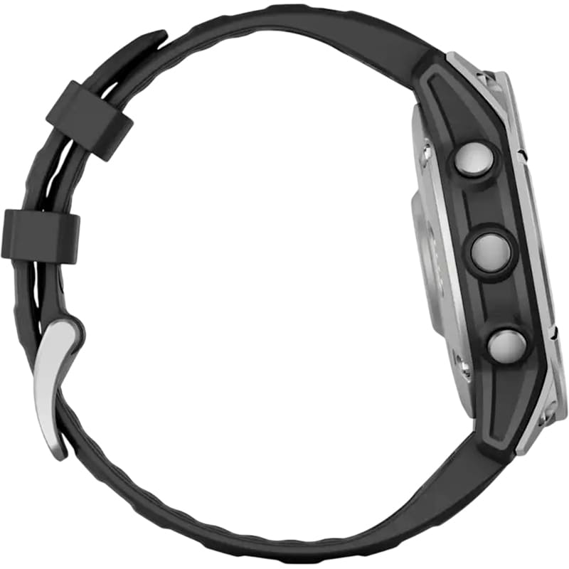 В Україні Смарт-годинник GARMIN Fenix E 47mm Stainless Steel with Black Silicone Band (010-03025-00)