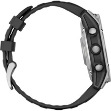 Смарт-годинник GARMIN Fenix E 47mm Stainless Steel with Black Silicone Band (010-03025-00)