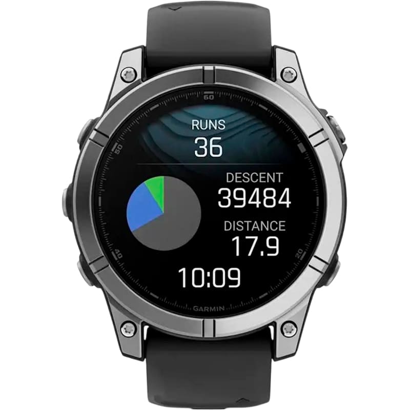 У Фокстрот Смарт-годинник GARMIN Fenix E 47mm Stainless Steel with Black Silicone Band (010-03025-00)