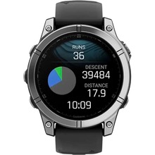 Смарт-годинник GARMIN Fenix E 47mm Stainless Steel with Black Silicone Band (010-03025-00)