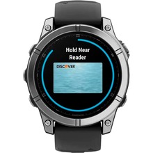 Смарт-годинник GARMIN Fenix E 47mm Stainless Steel with Black Silicone Band (010-03025-00)