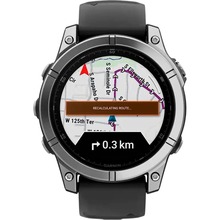 Смарт-годинник GARMIN Fenix E 47mm Stainless Steel with Black Silicone Band (010-03025-00)