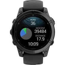 Смарт-годинник GARMIN Fenix E 47mm Slate Gray Steel with Black Silicone Band (010-03025-01)