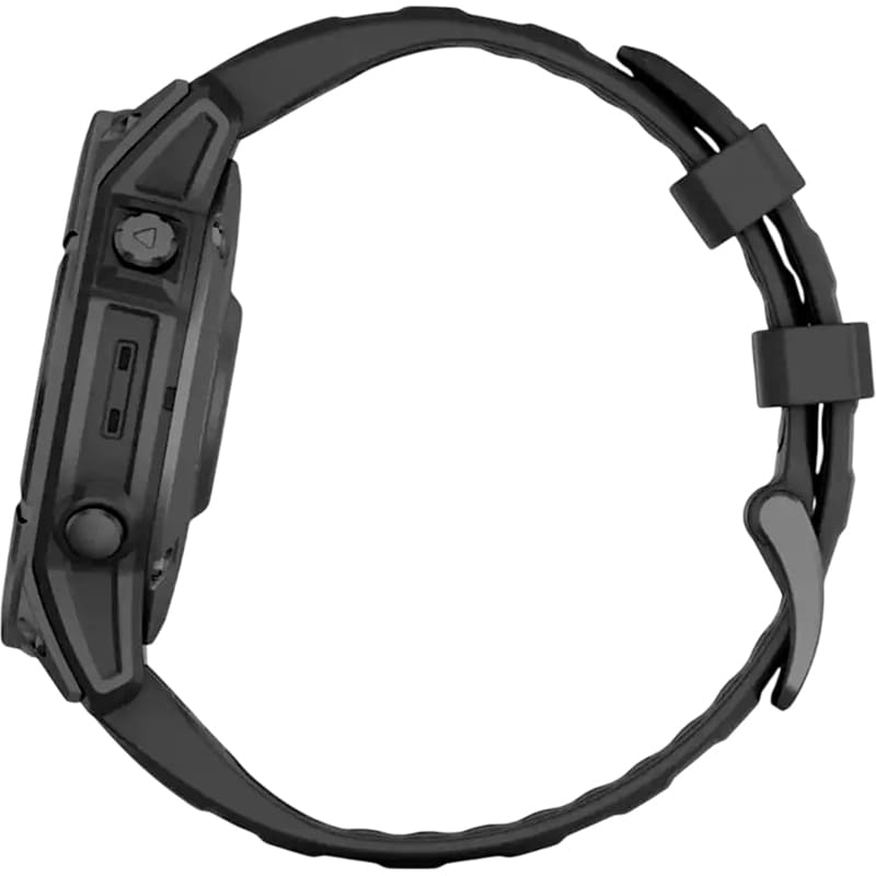 У Фокстрот Смарт-годинник GARMIN Fenix E 47mm Slate Gray Steel with Black Silicone Band (010-03025-01)