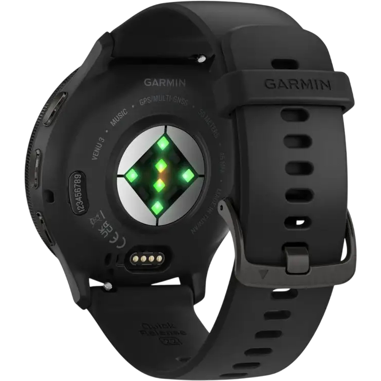 Смарт-годинник GARMIN Venu 3 Slate Stain Steel Bezel Black Case and Sil Band (010-02784-01) Операційна система інша