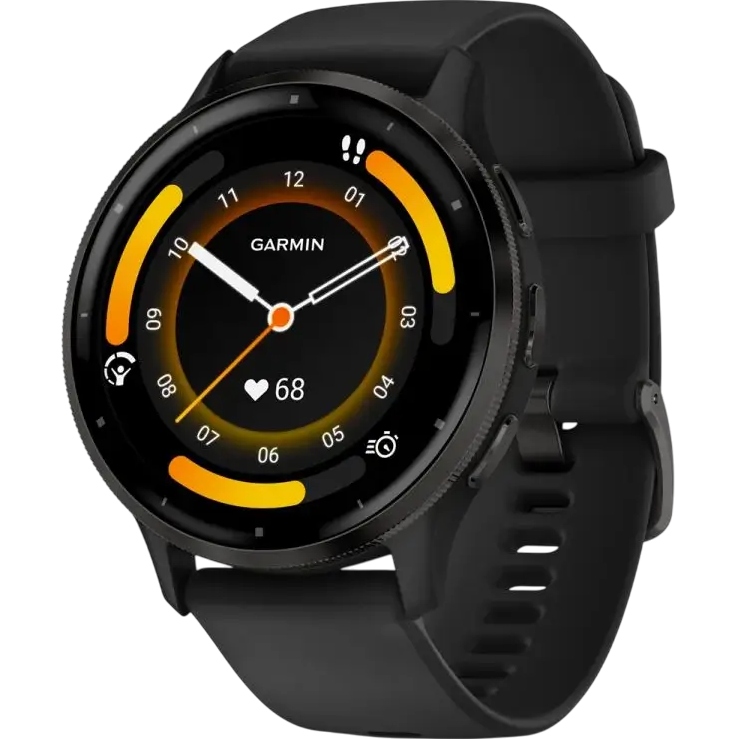 Смарт-годинник GARMIN Venu 3 Slate Stain Steel Bezel Black Case and Sil Band (010-02784-01)