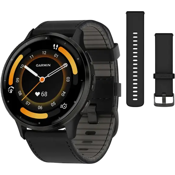 Смарт-годинник GARMIN Venu 3 Slate Stain Steel Bezel Black Case and Leather Band (010-02784-52) Сумісність Android OS