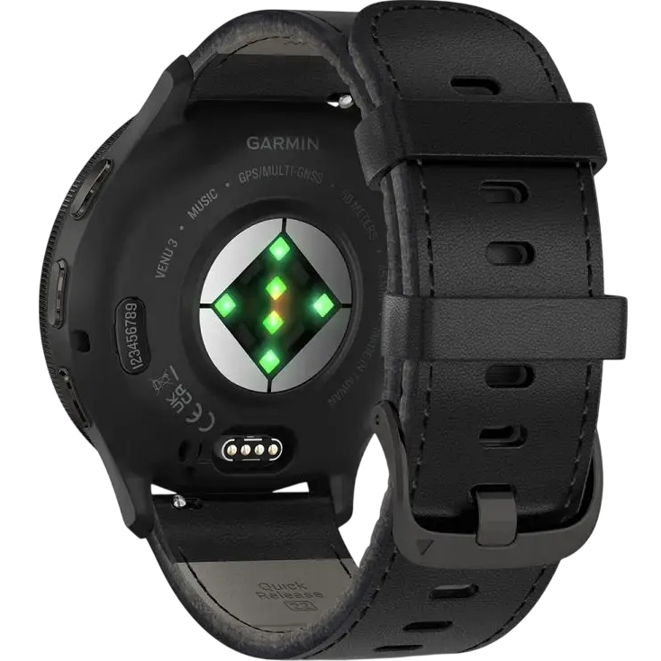 Смарт-годинник GARMIN Venu 3 Slate Stain Steel Bezel Black Case and Leather Band (010-02784-52) Операційна система інша