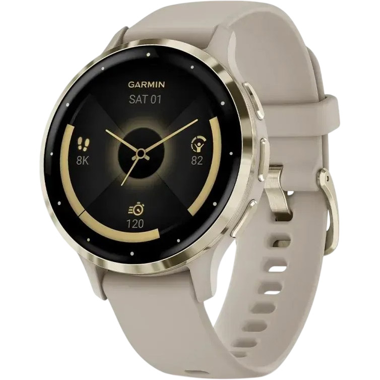 Смарт-годинник GARMIN Venu 3S Soft Gold St.Steel Bezel French Gray Case and Sil Band (010-02785-02)