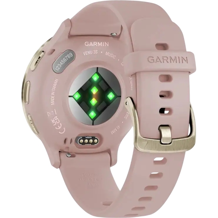 Зовнішній вигляд Смарт-годинник GARMIN Venu 3S Soft Gold St.Steel Bezel Dust Rose Case and Sil Band (010-02785-03)