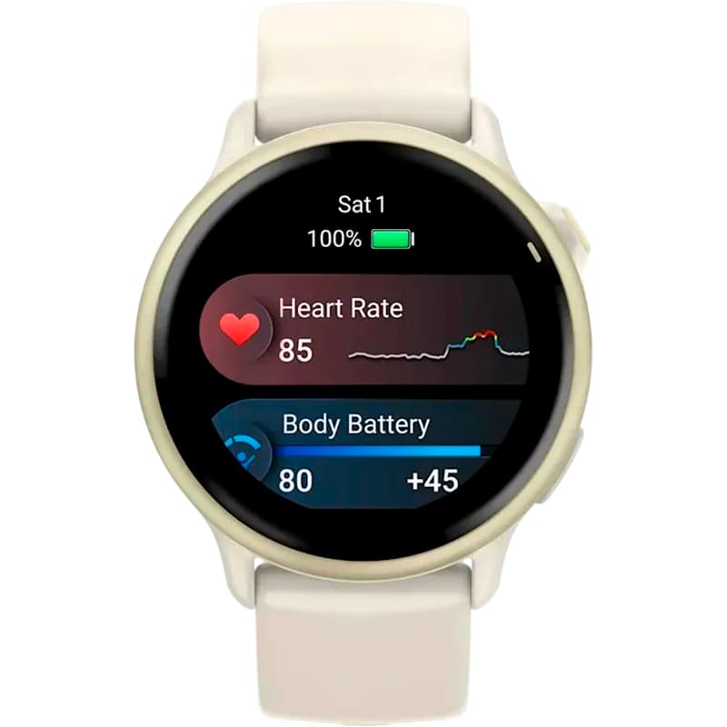 Зовнішній вигляд Смарт-годинник GARMIN Vivoactive 6 Lunar Gold with Bone Band (010-02985-01)