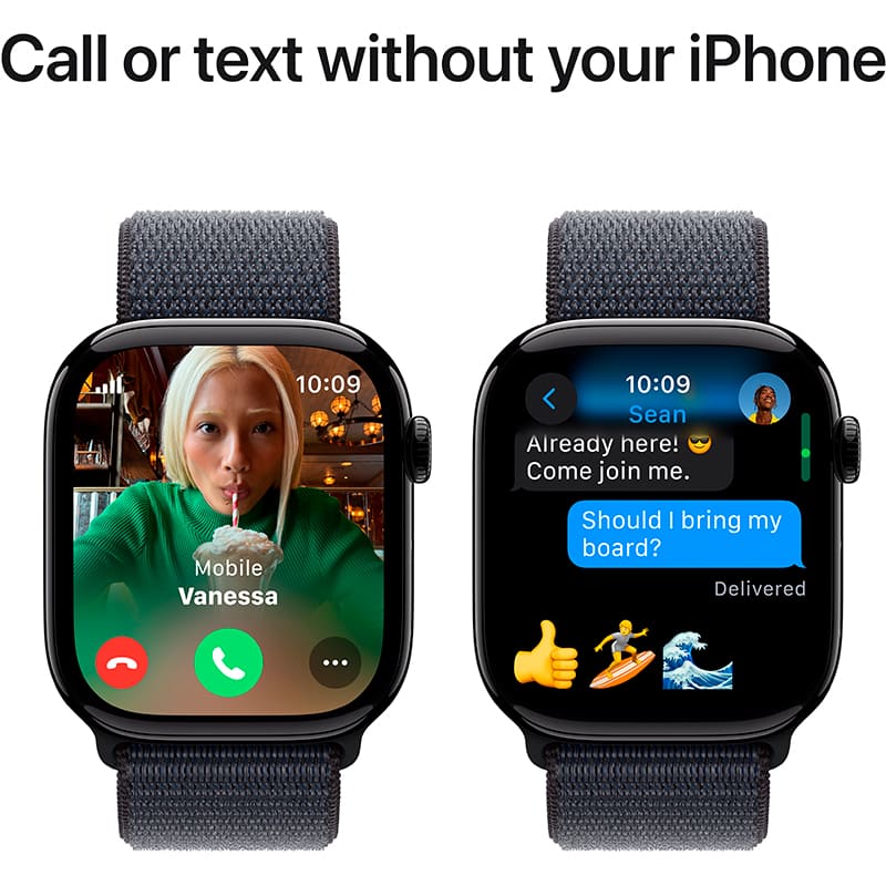 Фото Смарт-часы APPLE Watch Series 10 GPS+Cellular 42mm Jet Black Alum Case Ink Sp Loop (MWX83QH/A)