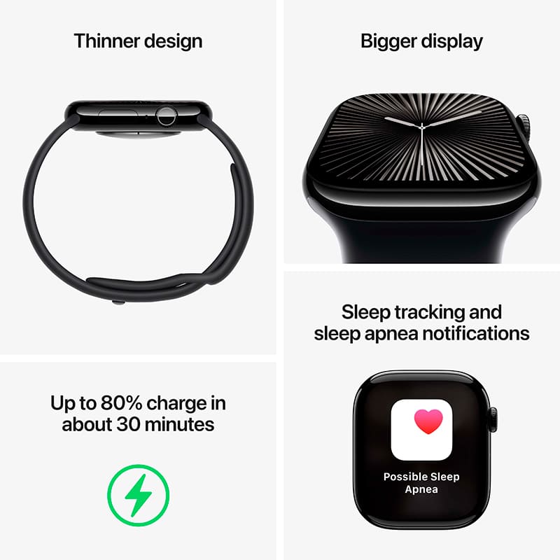 Смарт-часы APPLE Watch Series 10 GPS+Cellular 46mm Rose Gold Al Case Light Bl Sp/b - S/M (MWY63QH/A) Операционная система Watch OS