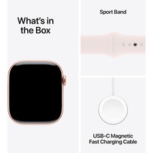 Смарт-часы APPLE Watch Series 10 GPS+Cellular 46mm Rose Gold Al Case Light Bl Sp/b - M/L (MWY73QH/A)