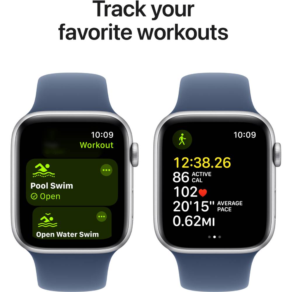 Внешний вид Смарт-часы APPLE Watch SE GPS+Cellular 44mm Silver Alum Case Denim Sp/b - S/M (MXGP3QH/A)