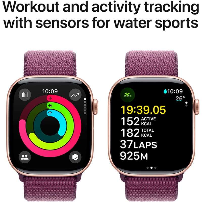 Смарт-часы APPLE Watch Series 10 GPS+Cellular 46mm Rose Gold Al Case Plum Sp Loop (MWY83QH/A) Совместимость iOS (Apple)