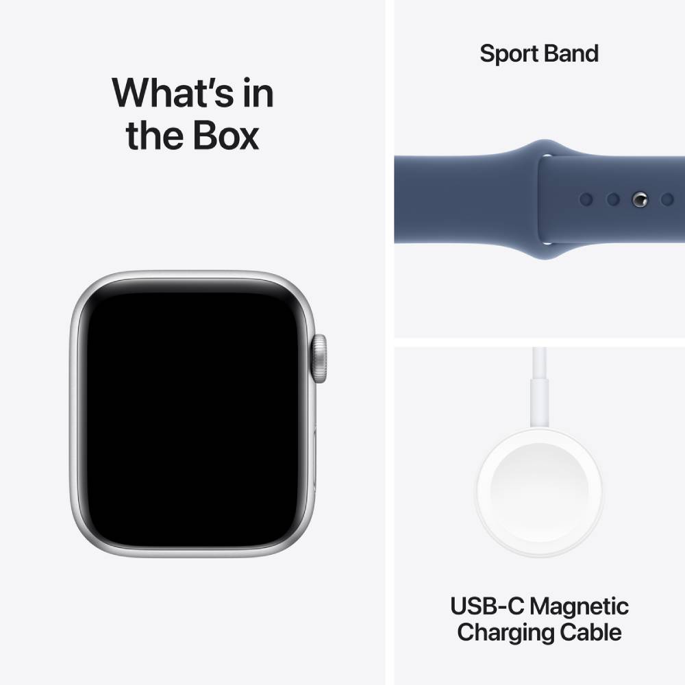 Фото Смарт-часы APPLE Watch SE GPS+Cellular 44mm Silver Alum Case Denim Sp/b - M/L (MXGQ3QH/A)