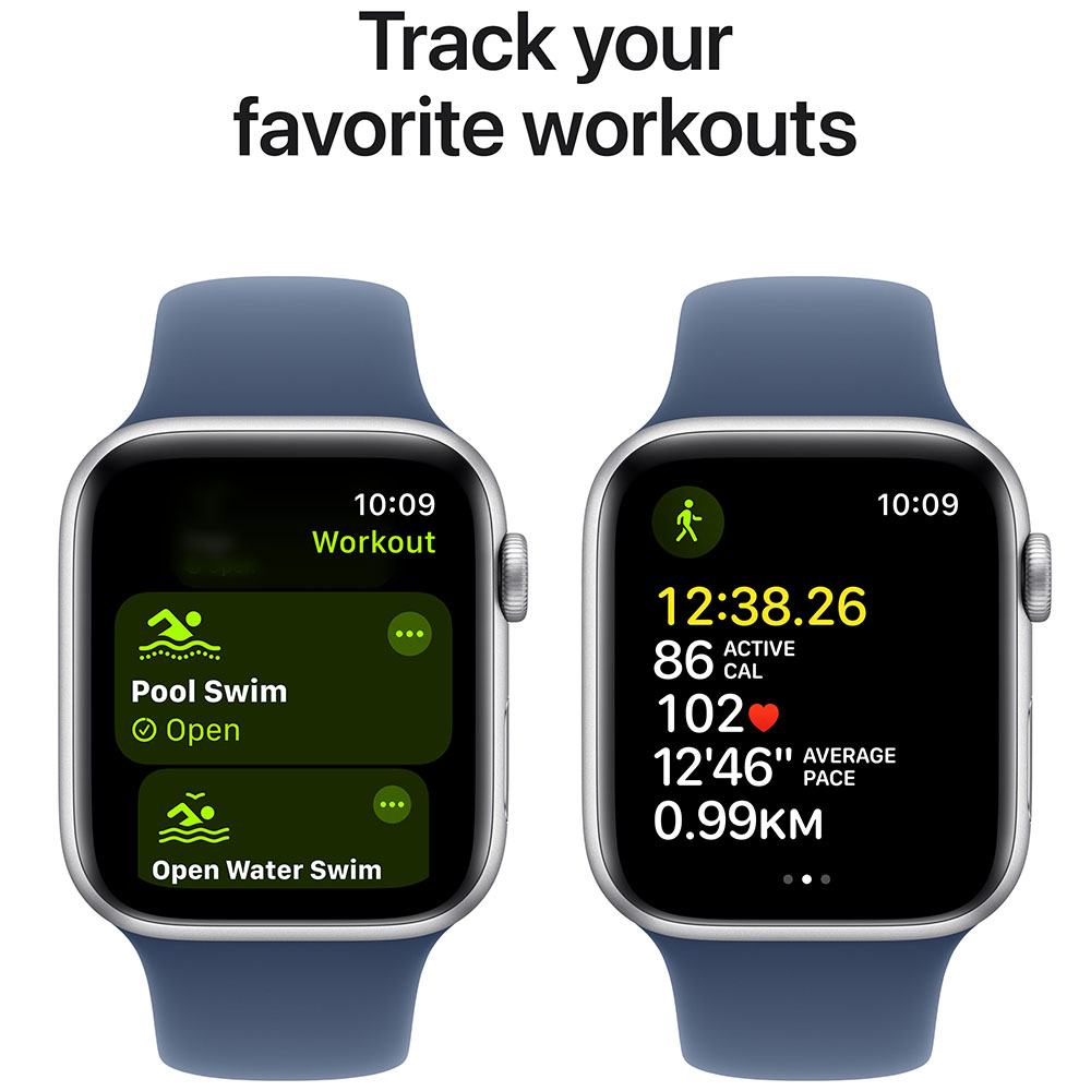 Фото Смарт-часы APPLE Watch SE GPS+Cellular 44mm Silver Alum Case Denim Sp/b - M/L (MXGQ3QH/A)