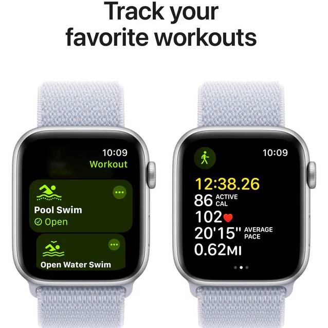 Внешний вид Смарт-часы APPLE Watch SE GPS+Cellular 44mm Silver Alum Case Blue Cloud Sp Loop (MXGR3QH/A)