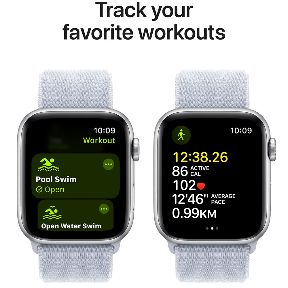 Фото Смарт-часы APPLE Watch SE GPS+Cellular 44mm Silver Alum Case Blue Cloud Sp Loop (MXGR3QH/A)