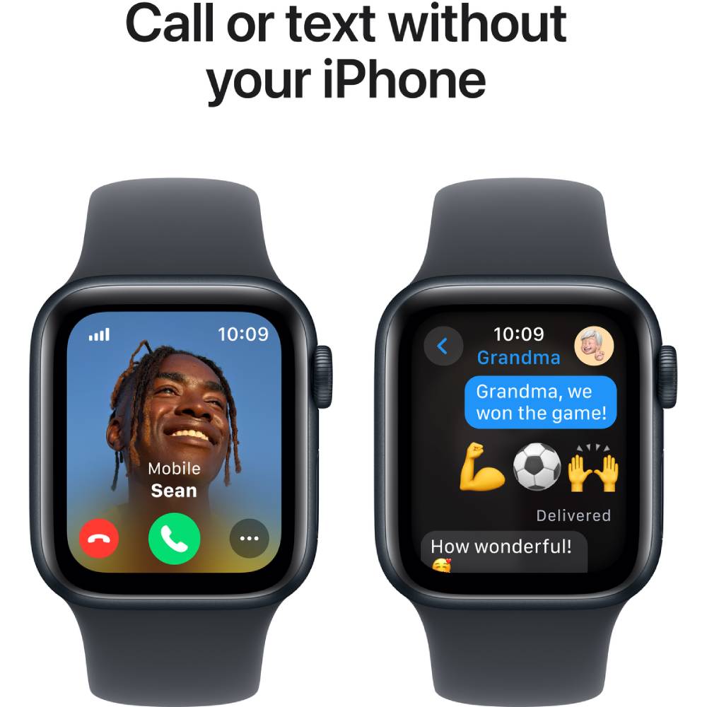 Смарт-часы APPLE Watch SE GPS+Cellular 44mm Midnight Alum Case Midnight Sp/b - M/L (MXGM3QH/A) Совместимость iOS (Apple)